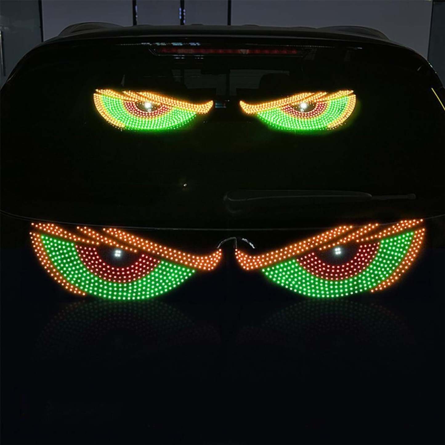 USB Dynamic Big Devil Eyes Light for Cars, Devil Eyes Light for Car Windshield, Flexible Dynamic LED Car Devil's Eyes Window Screen LED Display for Car Truck Window 