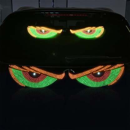 USB Dynamic Big Devil Eyes Light for Cars, Devil Eyes Light for Car Windshield, Flexible Dynamic LED Car Devil's Eyes Window Screen LED Display for Car Truck Window 
