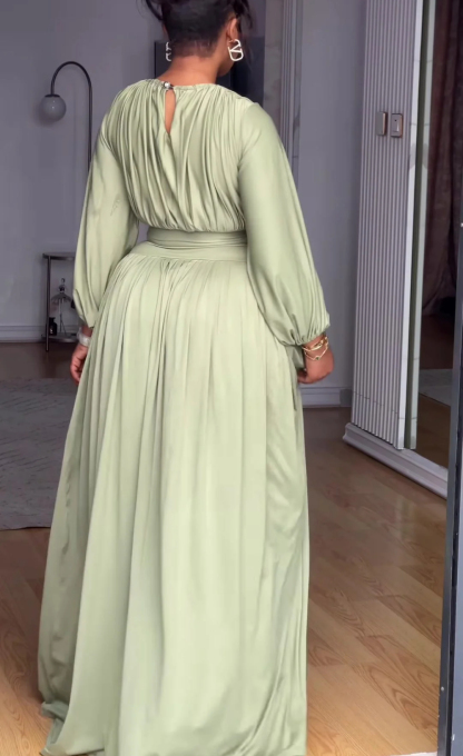 Women's Long Sleeve Knit Top & Flowy Flared Skirt Matching Set | Chic Two-Piece Outfit