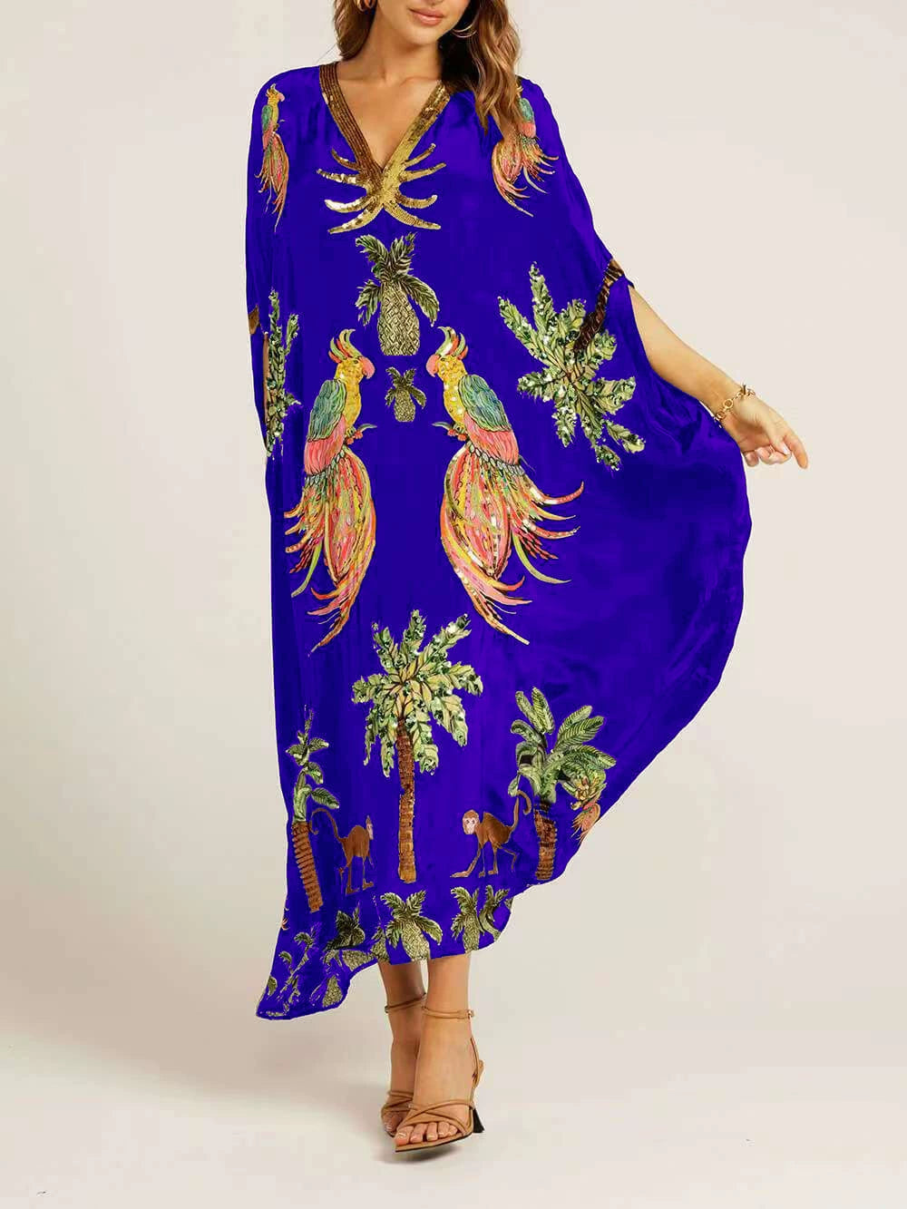 🎁This Week's Special Price $39.99💥V-neck Printed Loose Fashion Dress