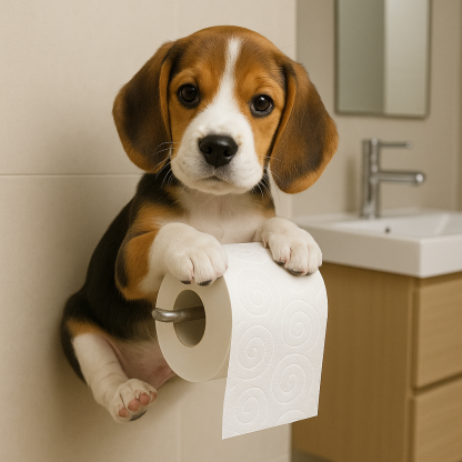 Paw-lease Hold” Toilet Paper Buddy