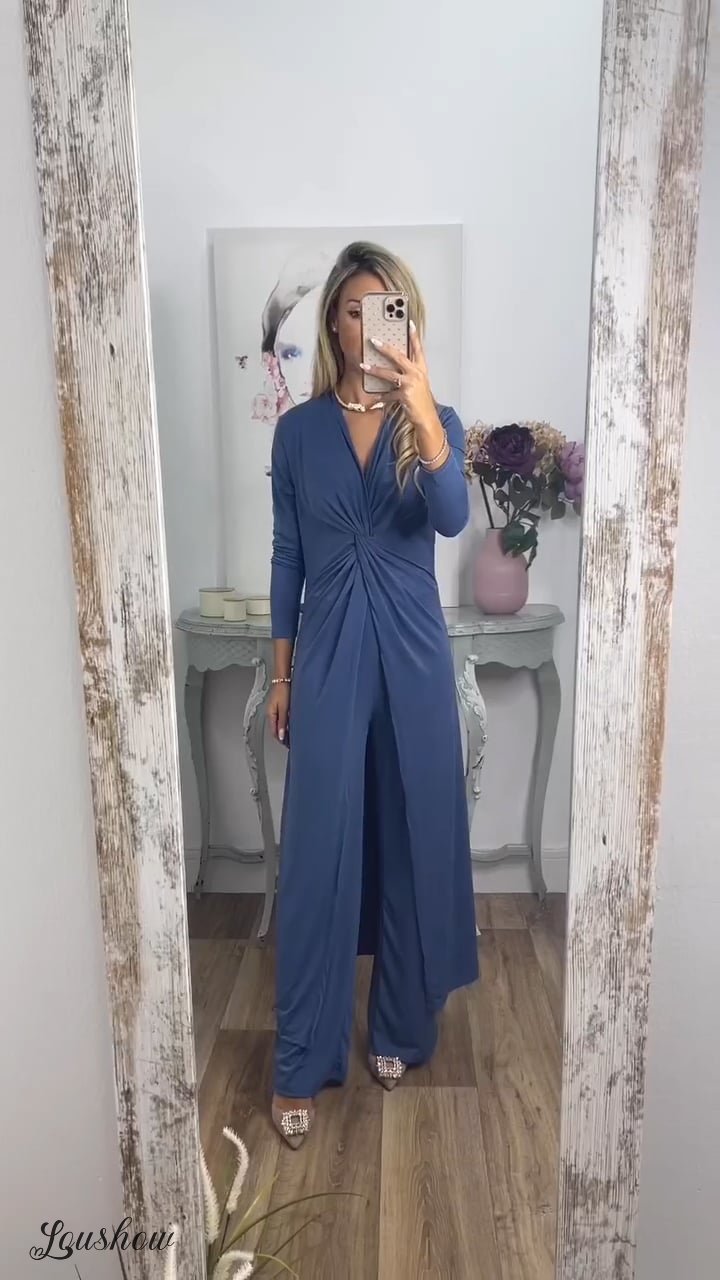 Casual 2 Pieces Suit With Long Top Matching Trouser