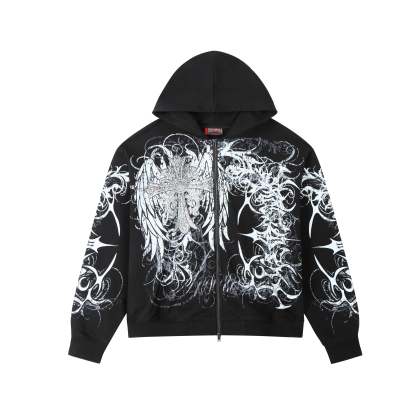 Black Eclipse Zip Hoodie