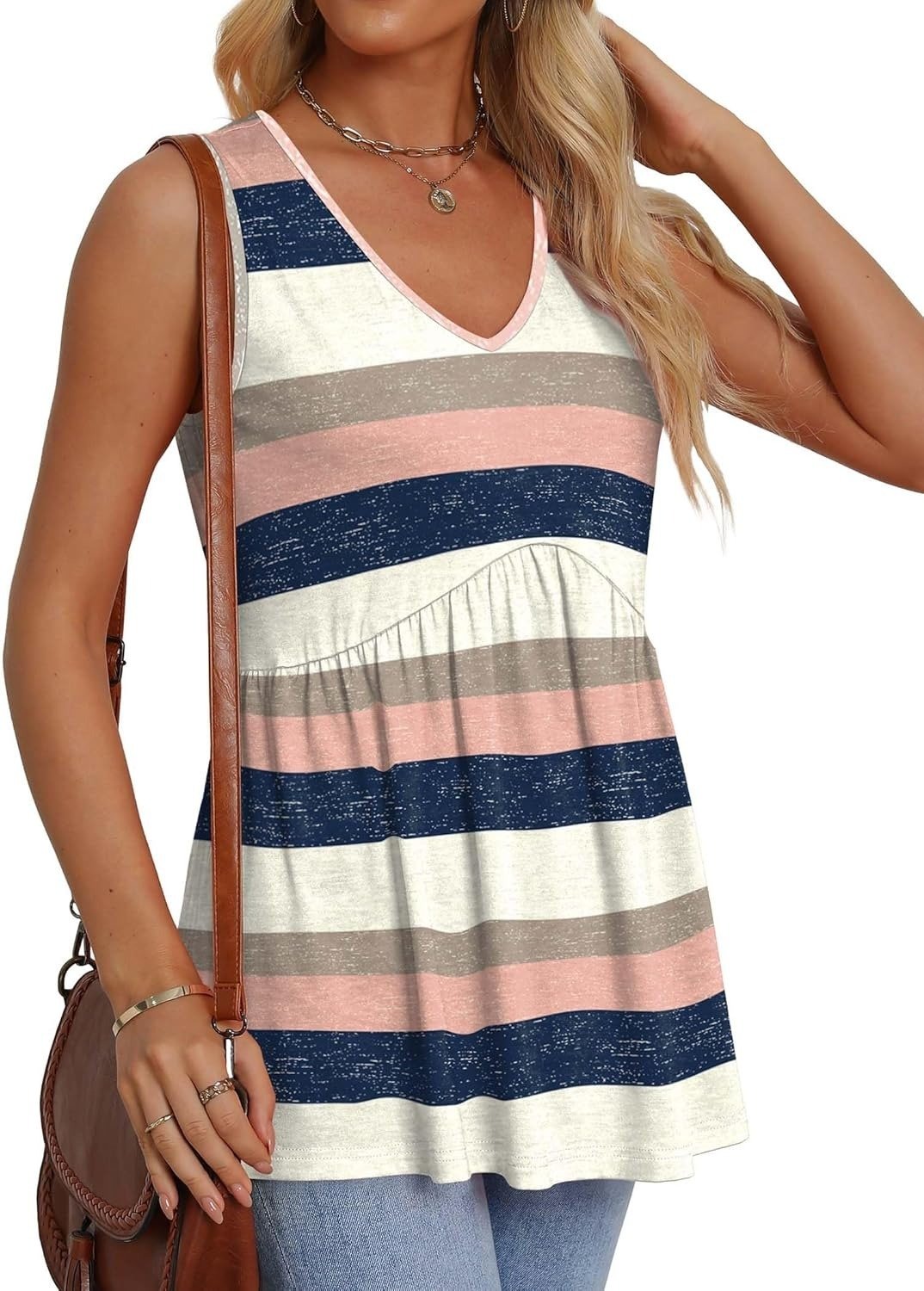 Women Dressy Sleeveless V Neck Tank Tops