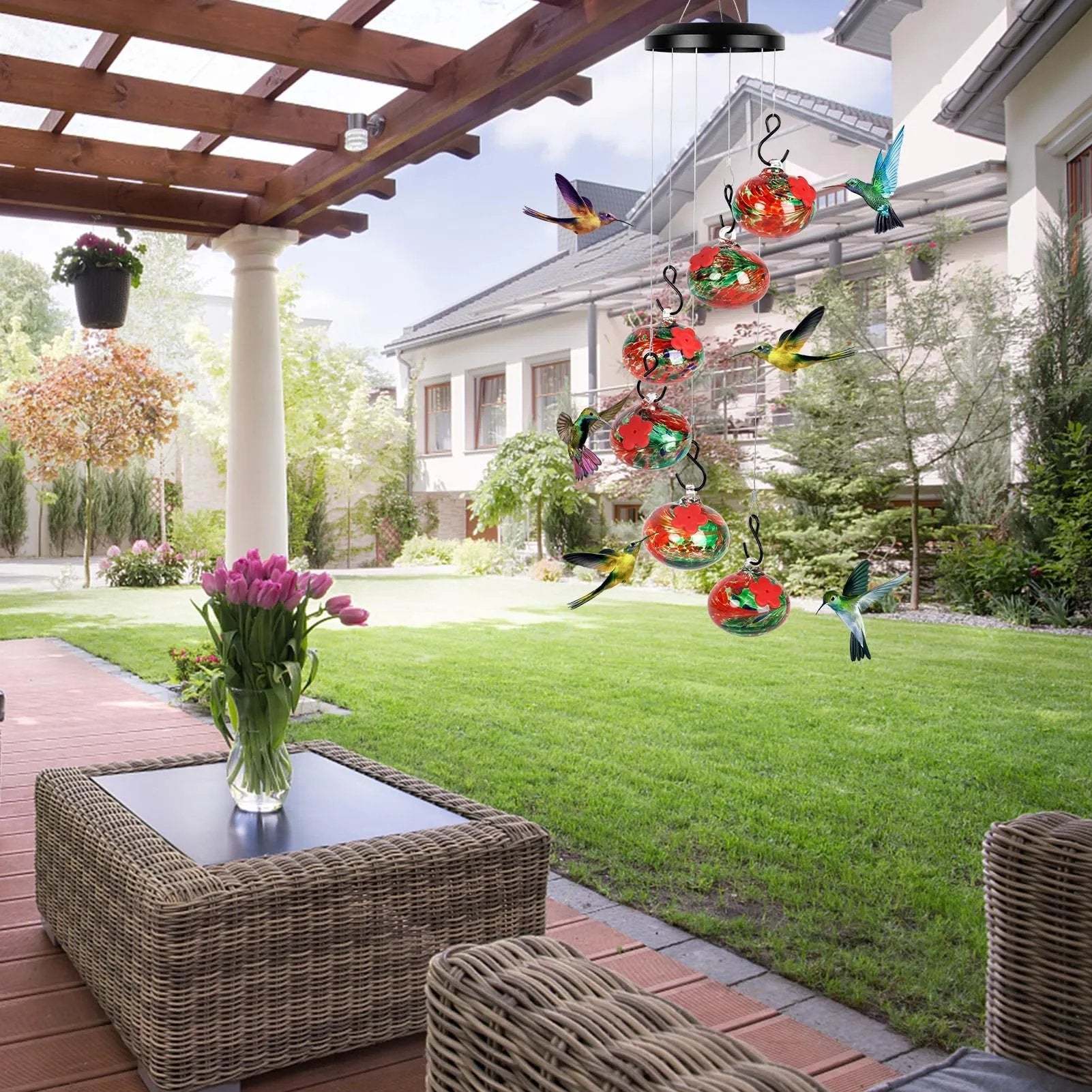 New Charming Wind Chimes Hummingbird feeders Garden Decor