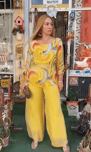 Ruocoo -New Colorful Chiffon Set Casual Round Neck Print