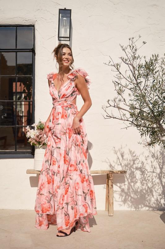 Beautiful floral silk composite dress