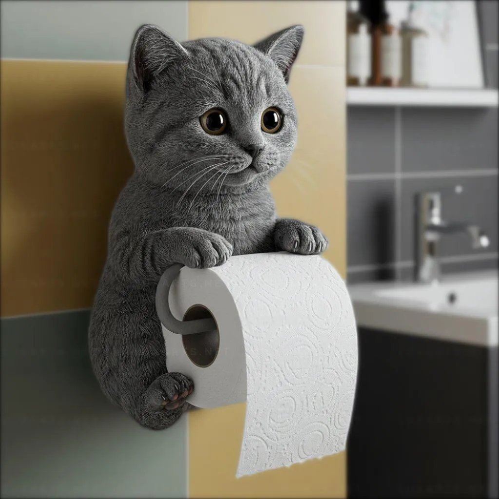 Paw-lease Hold” Toilet Paper Buddy