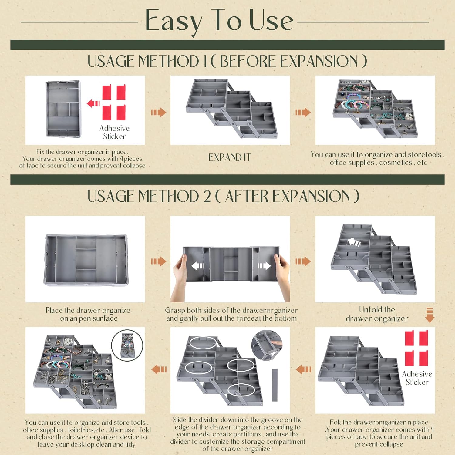 Ruocoo - smart drawer organizer multi level
