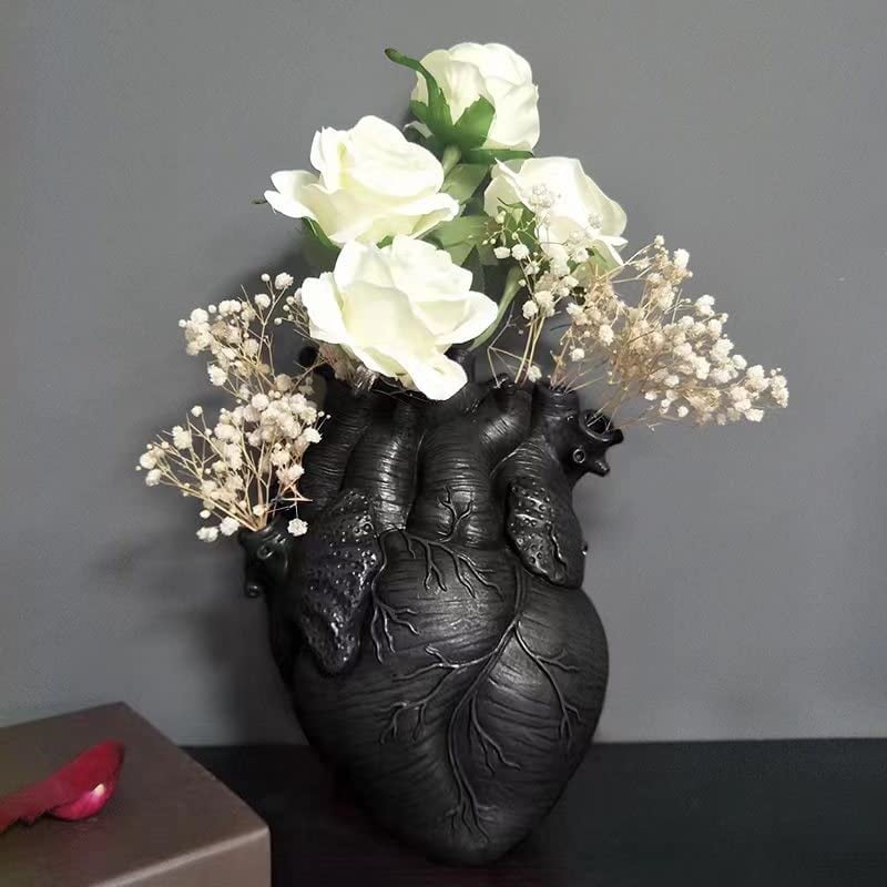 White Heart Irregular Creative Art Vase