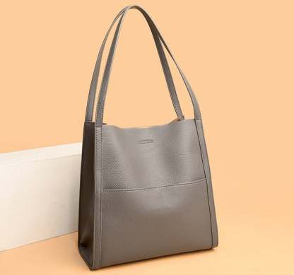 ⏰Solid color genuine leather shoulder bag