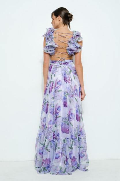 Beautiful floral silk composite dress