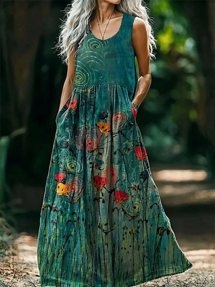 Women's Floral Art Print V-Neck Casual T-Shirt