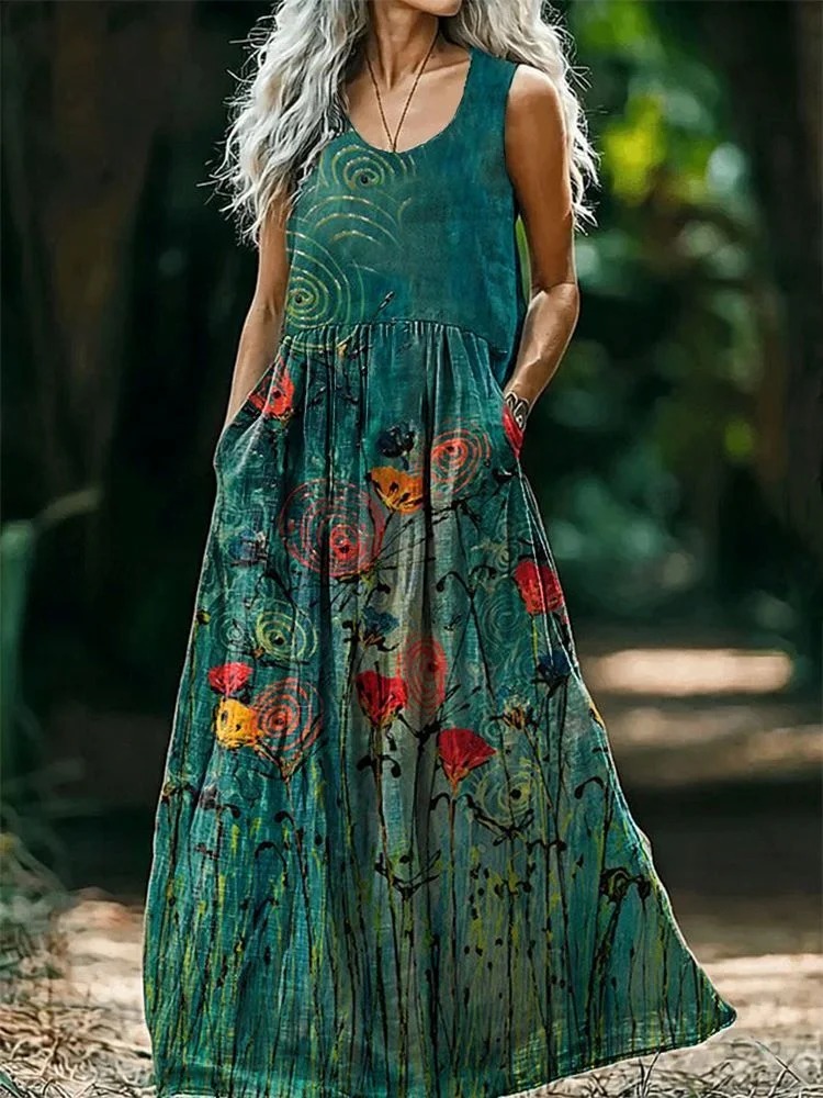 Women's Floral Art Print V-Neck Casual T-Shirt