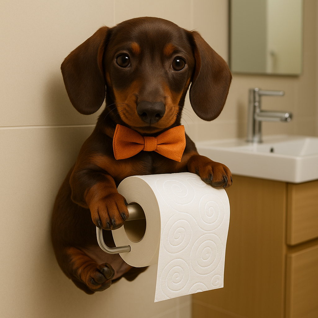 Paw-lease Hold” Toilet Paper Buddy