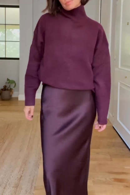 Women's Long Sleeve Top & Skirt Set | Casual Two-Piece Outfit