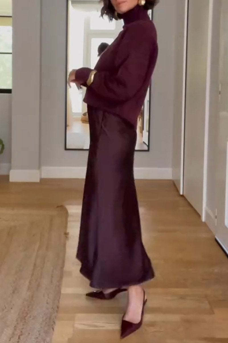 Women's Long Sleeve Top & Skirt Set | Casual Two-Piece Outfit