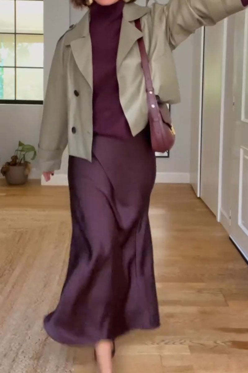 Women's Long Sleeve Top & Skirt Set | Casual Two-Piece Outfit