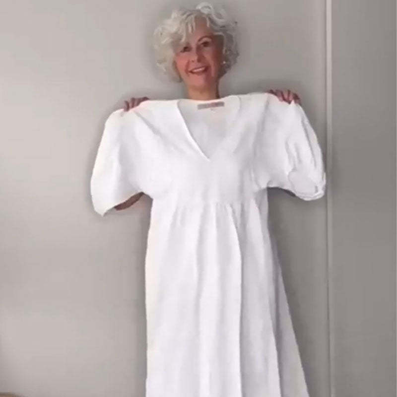 Women's V-Neck Casual Dress | Everyday Comfort Midi Dress