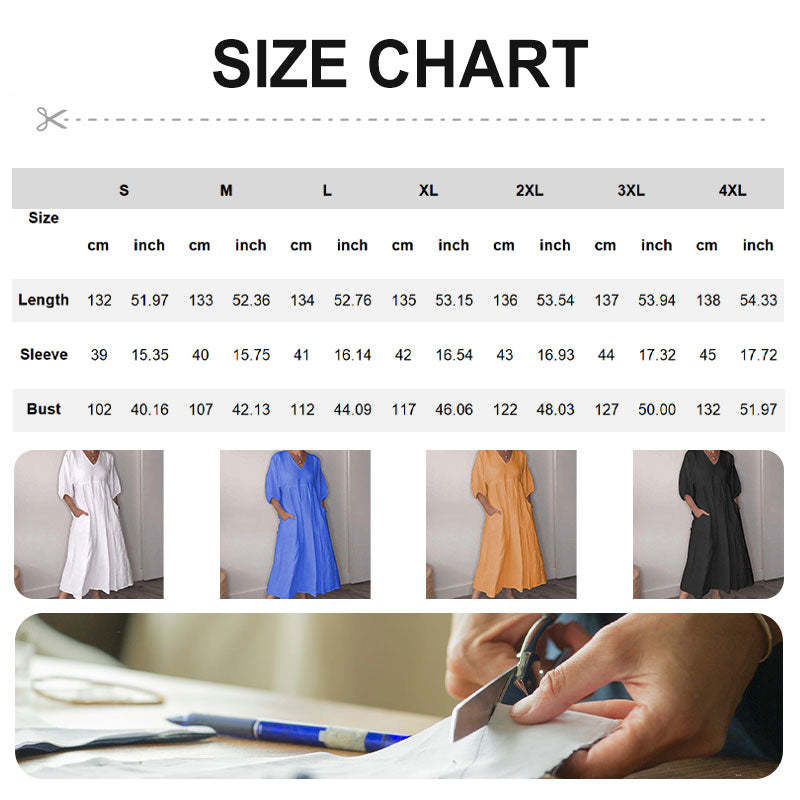 Women's V-Neck Casual Dress | Everyday Comfort Midi Dress