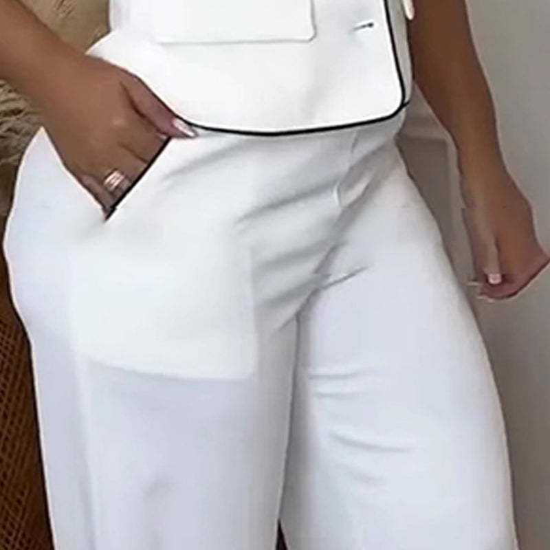 Women's One-Shoulder Wide Leg Jumpsuit | Elegant Evening Pants Set