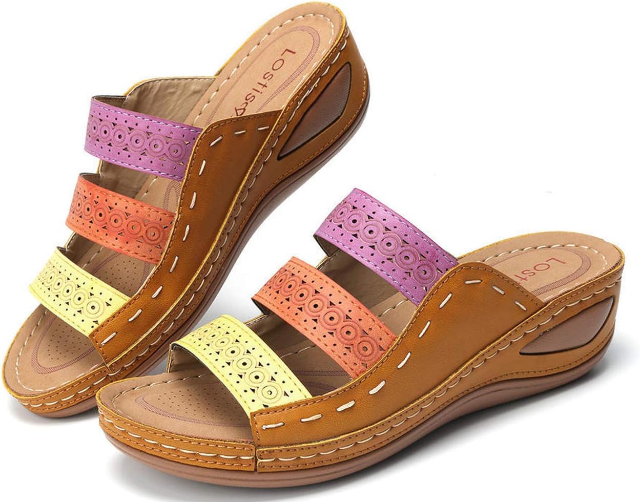 Women's Large Size Sandals, Mule, Wedge, Thick Sole, Large Size, Shoes, Sabot Sandals, Heels, 1.6 inches (4 cm), Open Toe, Beaches, Vacations, Hot Springs, Wide, Easy to Walk, Flip Flops