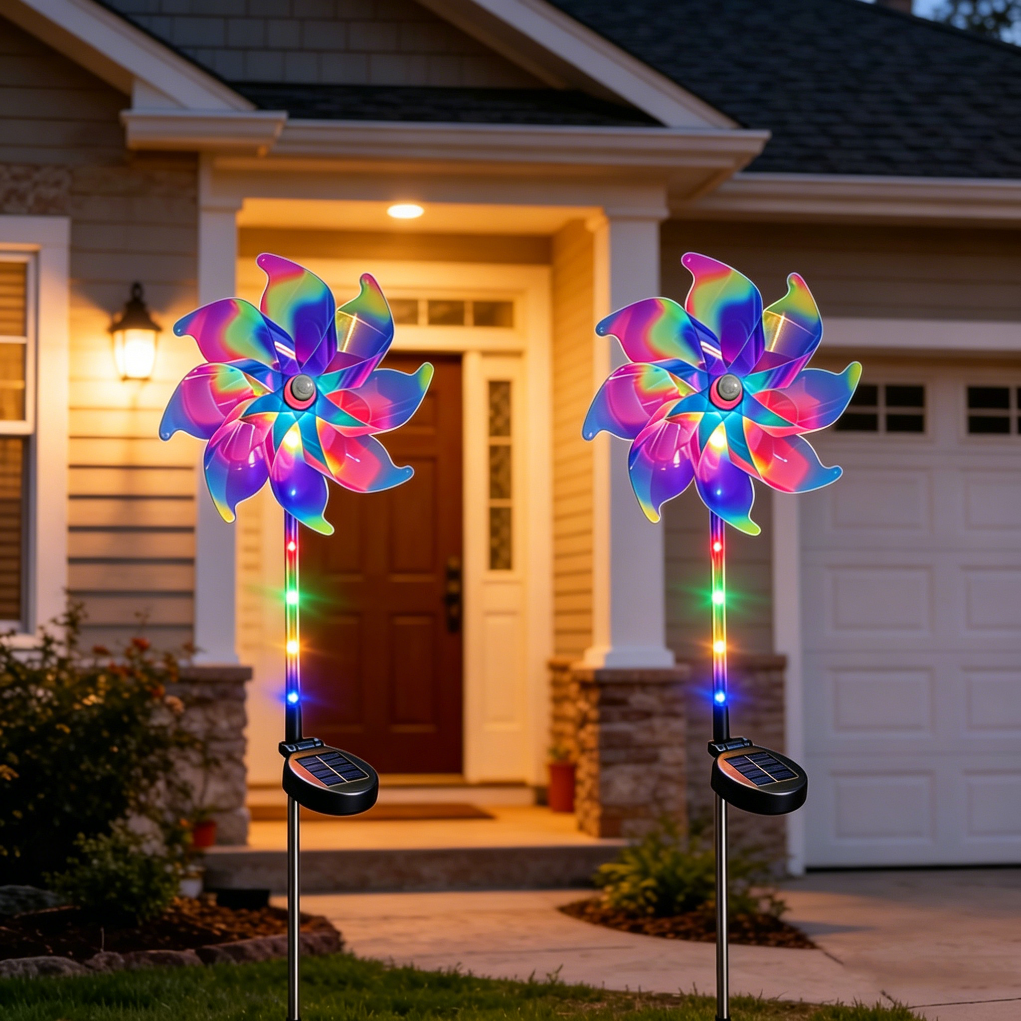 ✨Viral Hit Alert! Magical Holographic Rainbow Solar Pinwheel Lights to Bring Fairy Tales to Your Yard!🏡✨
