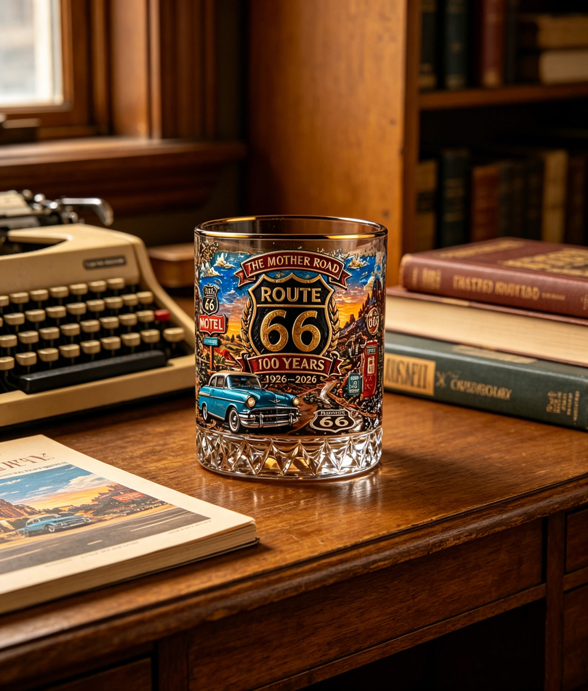 Route 66 Centennial 100 Years The Mother Road 1926-2026 Whiskey Glass