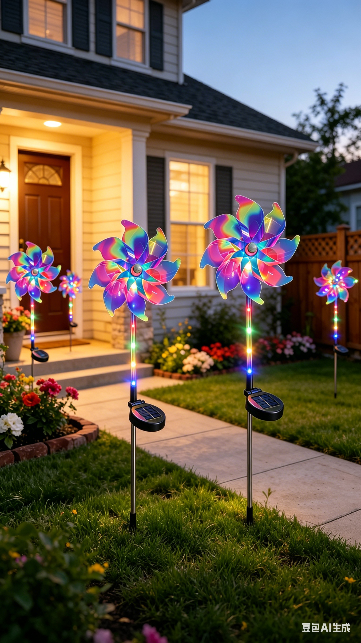 ✨Viral Hit Alert! Magical Holographic Rainbow Solar Pinwheel Lights to Bring Fairy Tales to Your Yard!🏡✨