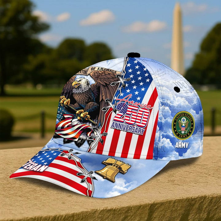Premium America 250th Anniversary US Veterans Baseball Hats Gifts For U.S. Veterans, Gifts For Independence Day, Veterans Day.