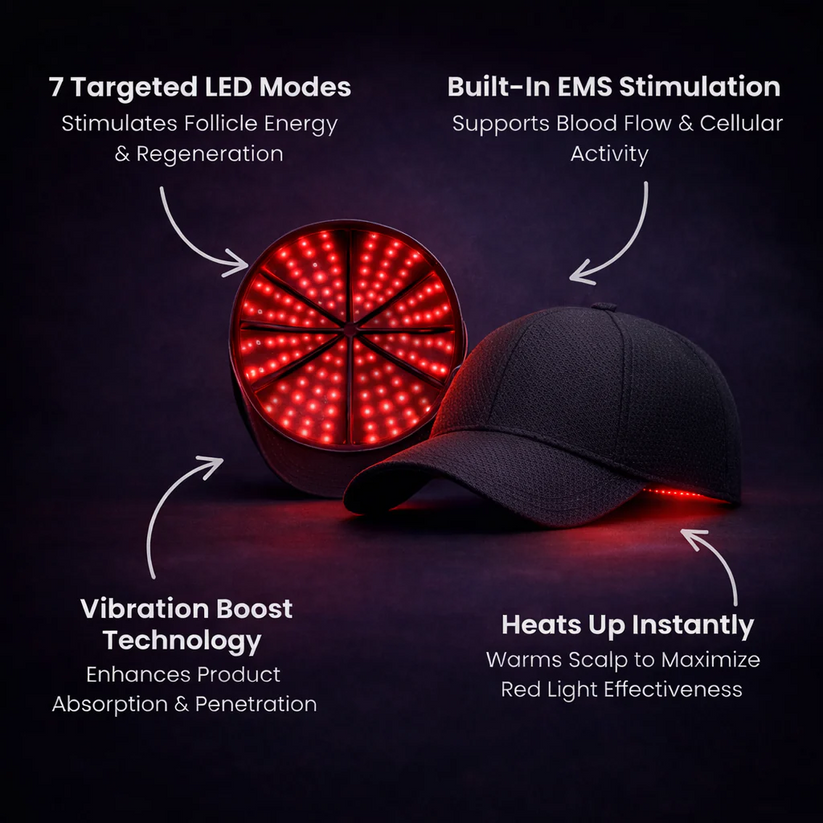 ✨Red Light Therapy Cap, USB Rechargeable Portable Hair Regrowth Cap, Travel Friendly Hair Care Gift for Men & Women💆‍♂️💆‍♀️-FO