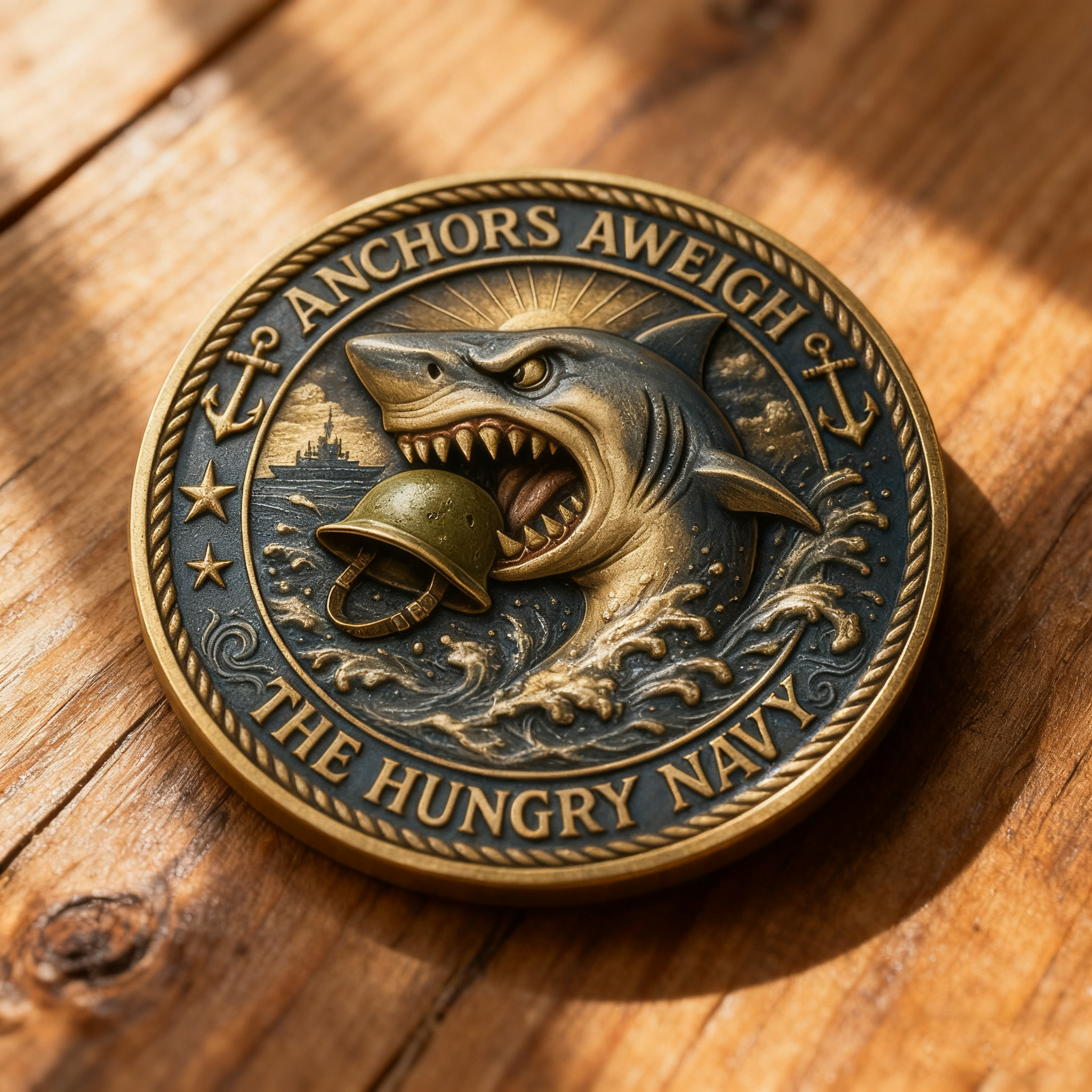 🦈 “ANCHORS AWEIGH!” — The Fierce & Funny Navy Shark Coin