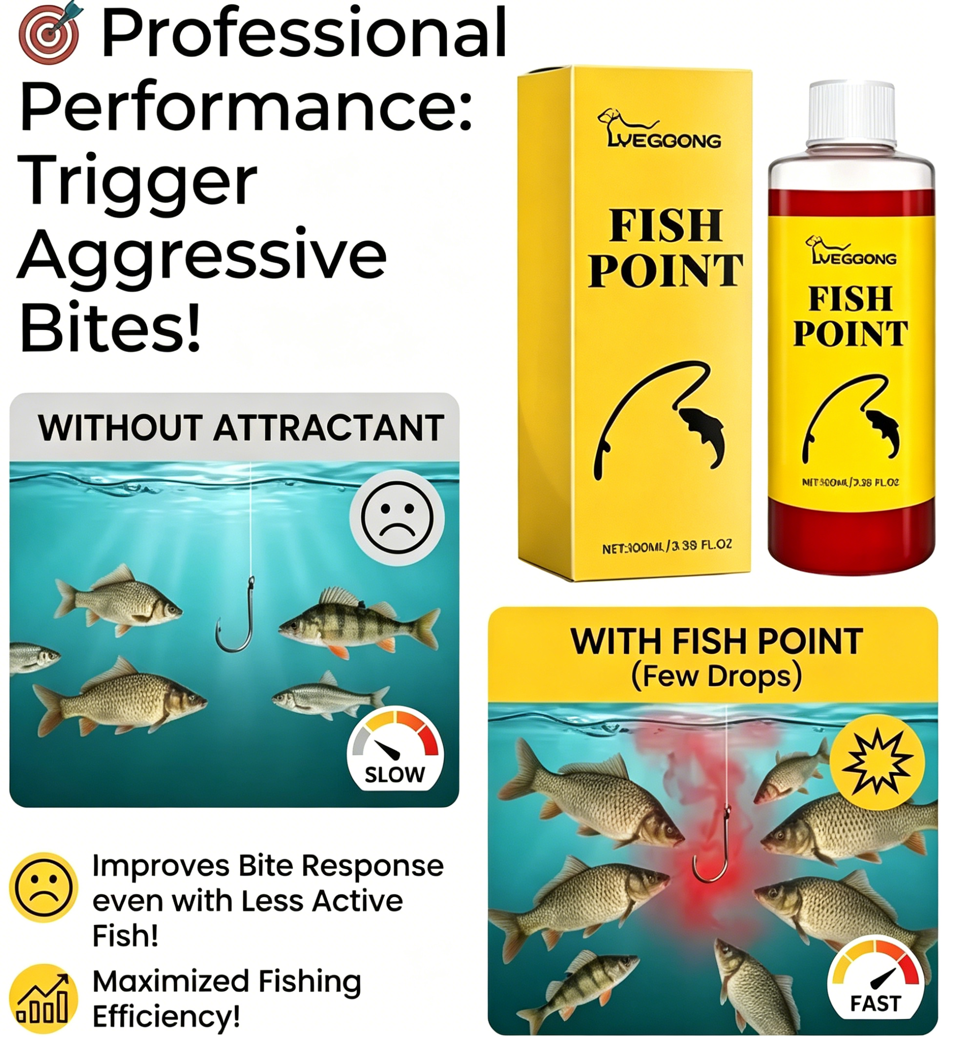 🎣 Concentrated Fish Attractant Liquid – 🐟Fast-Acting Red Worm Formula -- Free Shipping Over $39📦📦