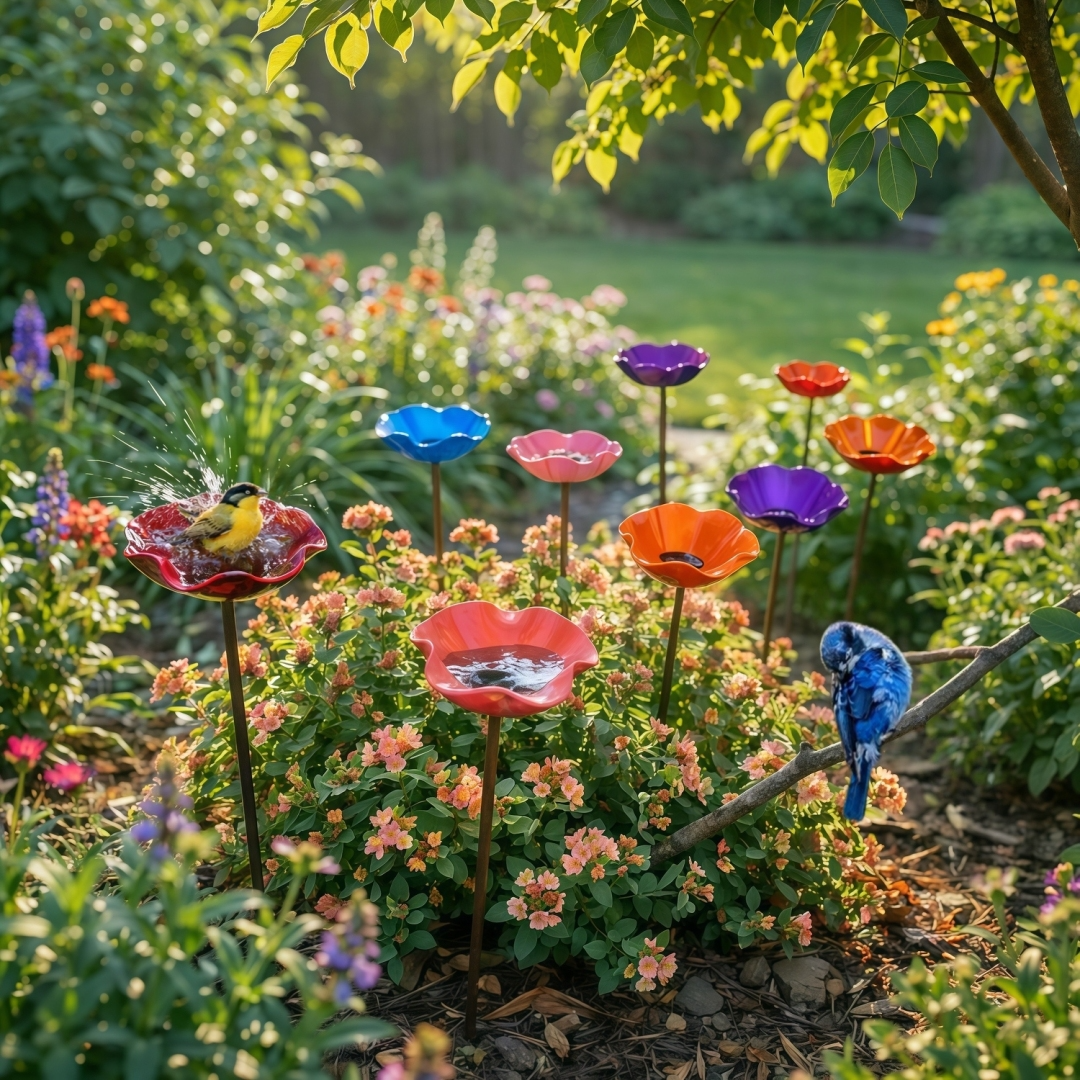 💖🎁 Mother's Day 2026 Gifts with 49% Off – 🎁 Handmade Metal Flower-Shaped Bird Stake 🐦