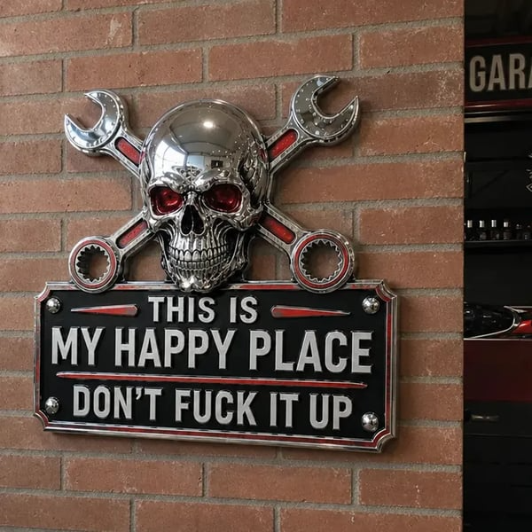 🔥Father’s Day 49% Off 💀"This Is My Happy Place" Garage Wall Sign