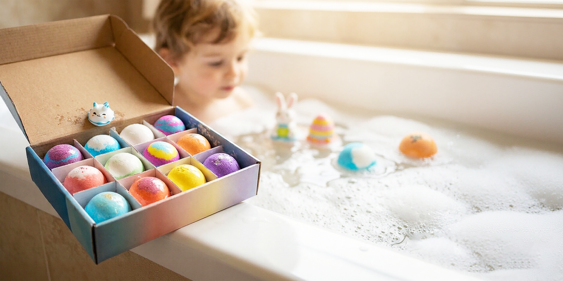 🛁🐣Bath Bombs For Kids – 12 Pack With Surprise Toys Inside, Easter Basket Stuffers