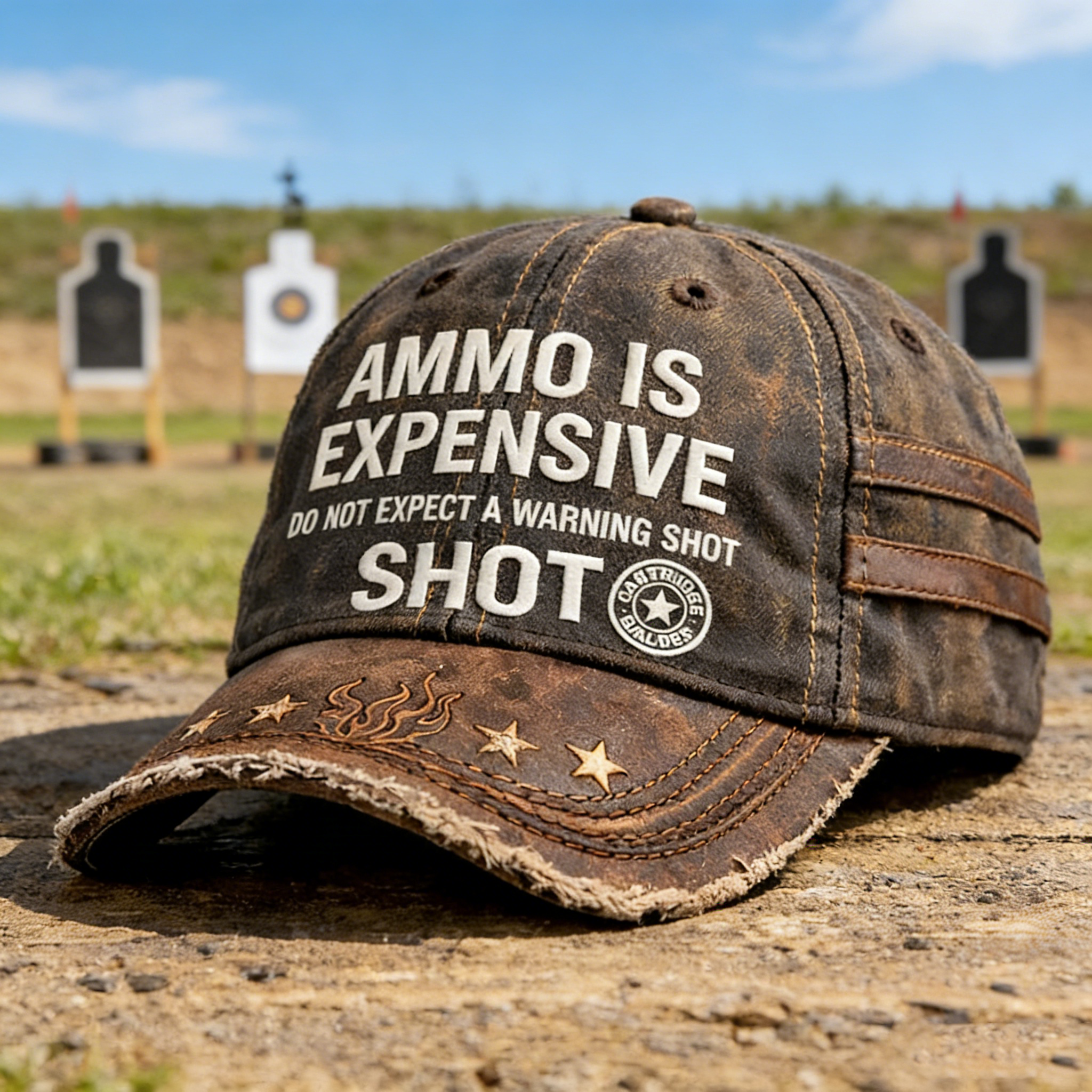 Vintage Distressed “Ammo Is Expensive” Humor Baseball Cap
