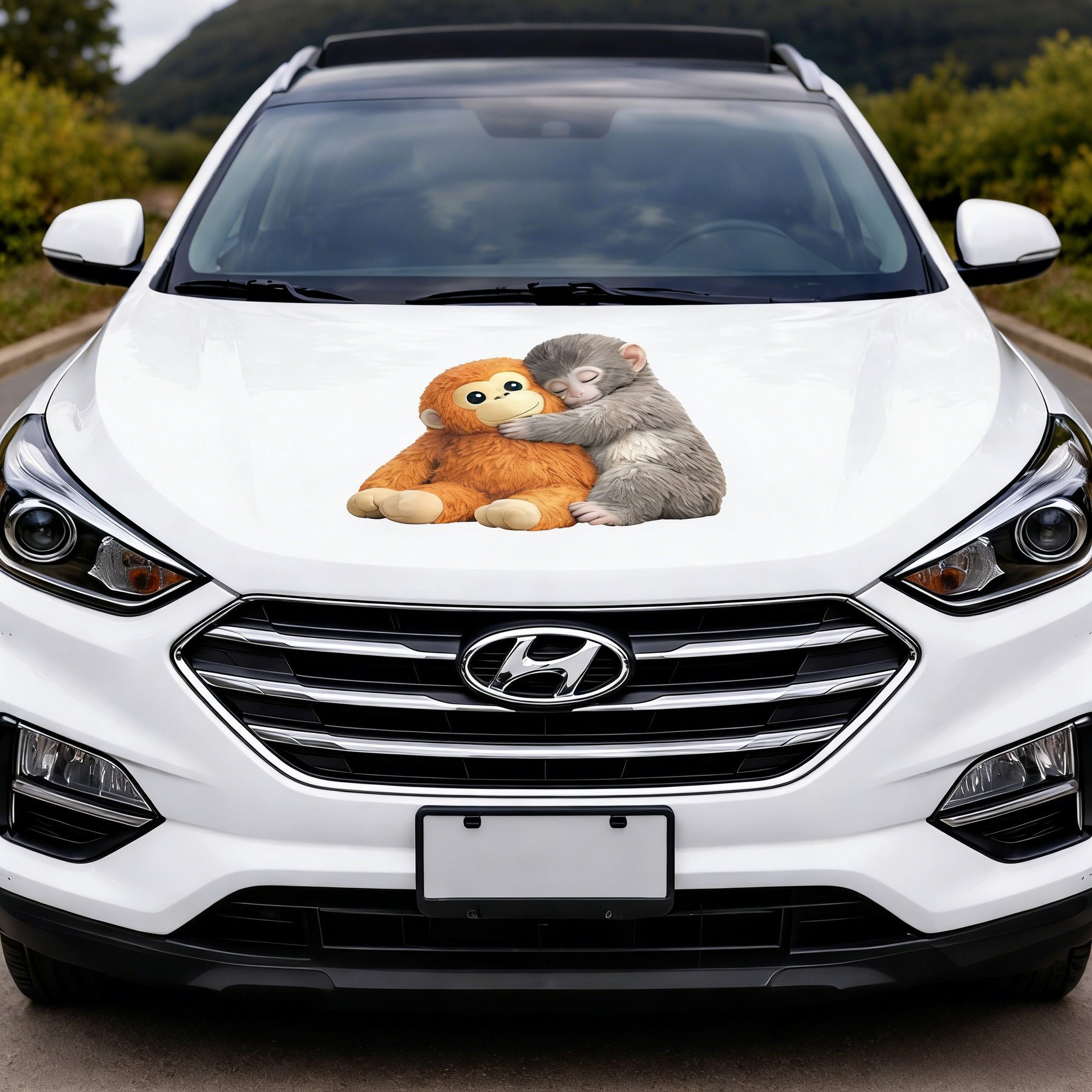 🐵💕Monkey Punch Car Window Decal Sticker - Emotional Gift for Animal Lovers, Family, Friends, Loved Ones🎁