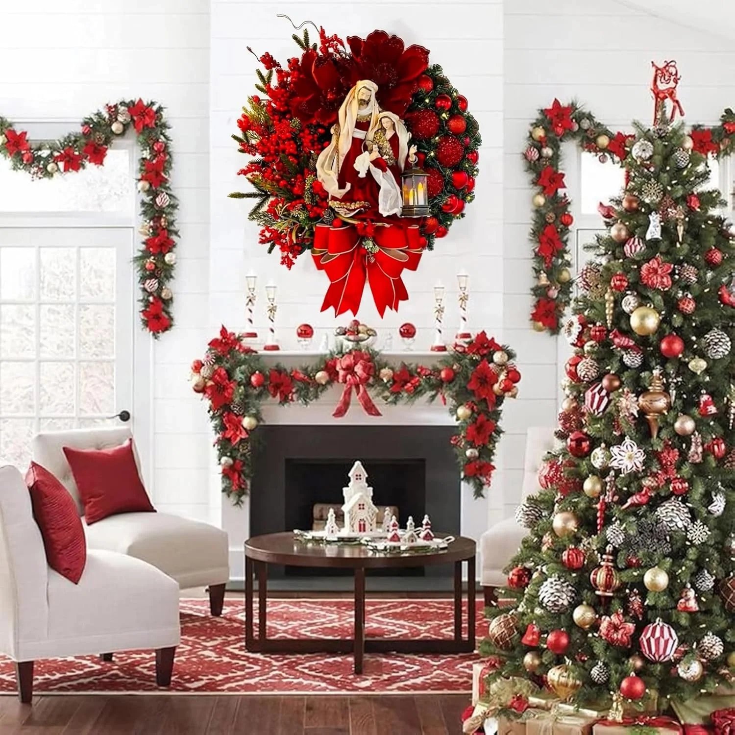 2026 New Large Christmas Wreaths-Holy Family Wreath Decorations ( BUY 2 FREE SHIPPING)