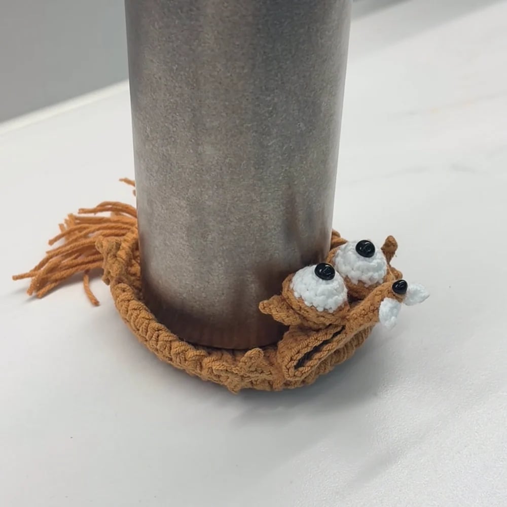 🐿️Hand-Crocheted Funny Squirrel Coaster