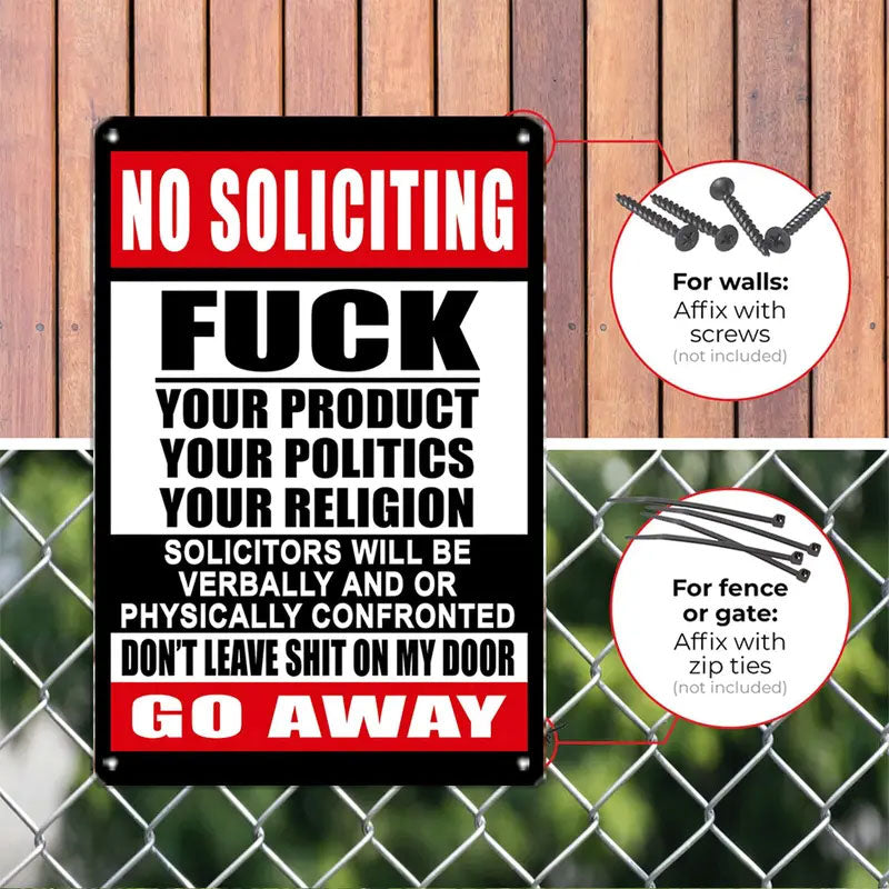 Zero-Tolerance "No Soliciting" Sign 🛑 — Make Your Boundaries Crystal Clear