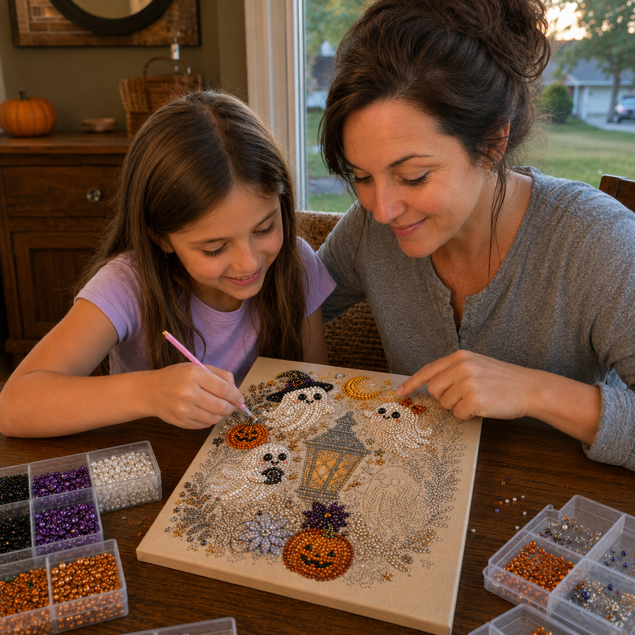 💥 Last Day 49% OFF – 👻✨ Halloween Pearl Art DIY Kit – Turn Tiny Pearls into Spooky-Cute Magic （BUY 2 FREE SHIPPING)