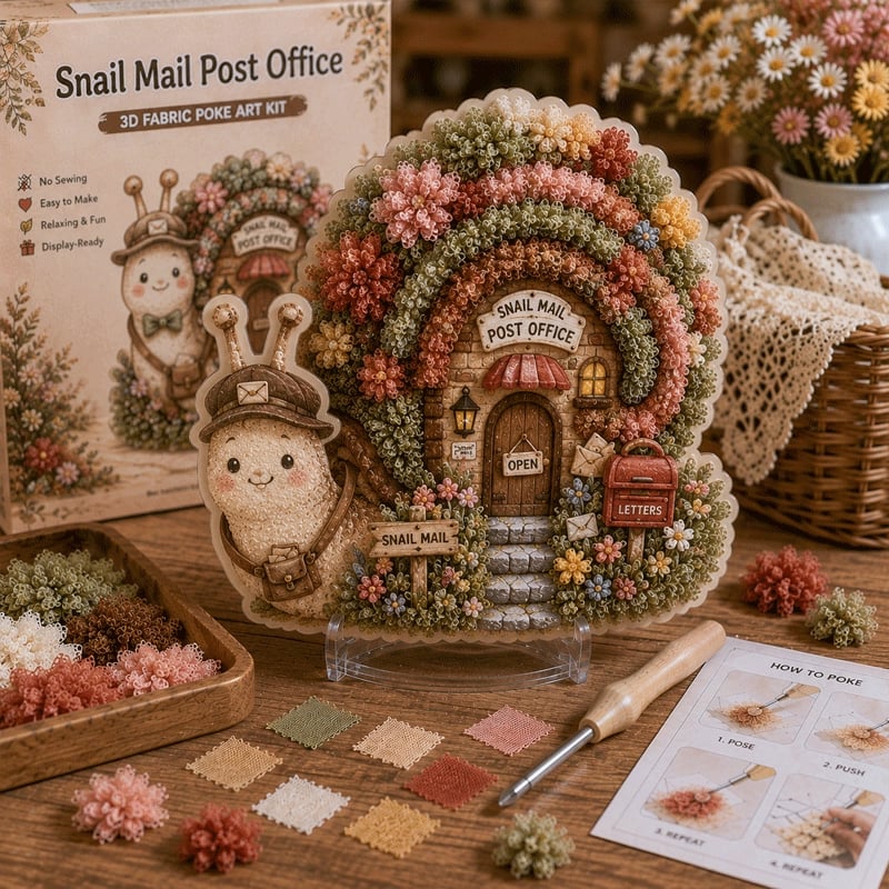 🔥Last Day 49% OFF - ✨Whimsical Village 3D Fabric Poke Art Kit -buy 2 free shipping