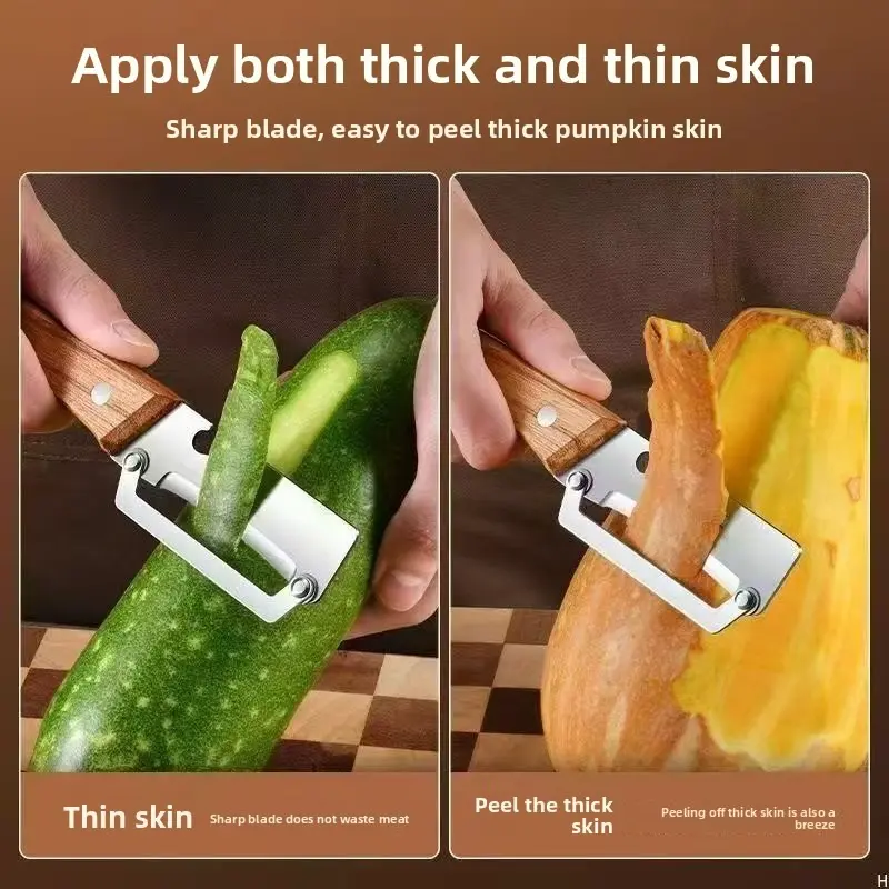 Kitchen Multi-Function Stainless Steel Thickened Fruit Peeler Knife for Sugar Cane and Pineapple Skin Removal Special Tool