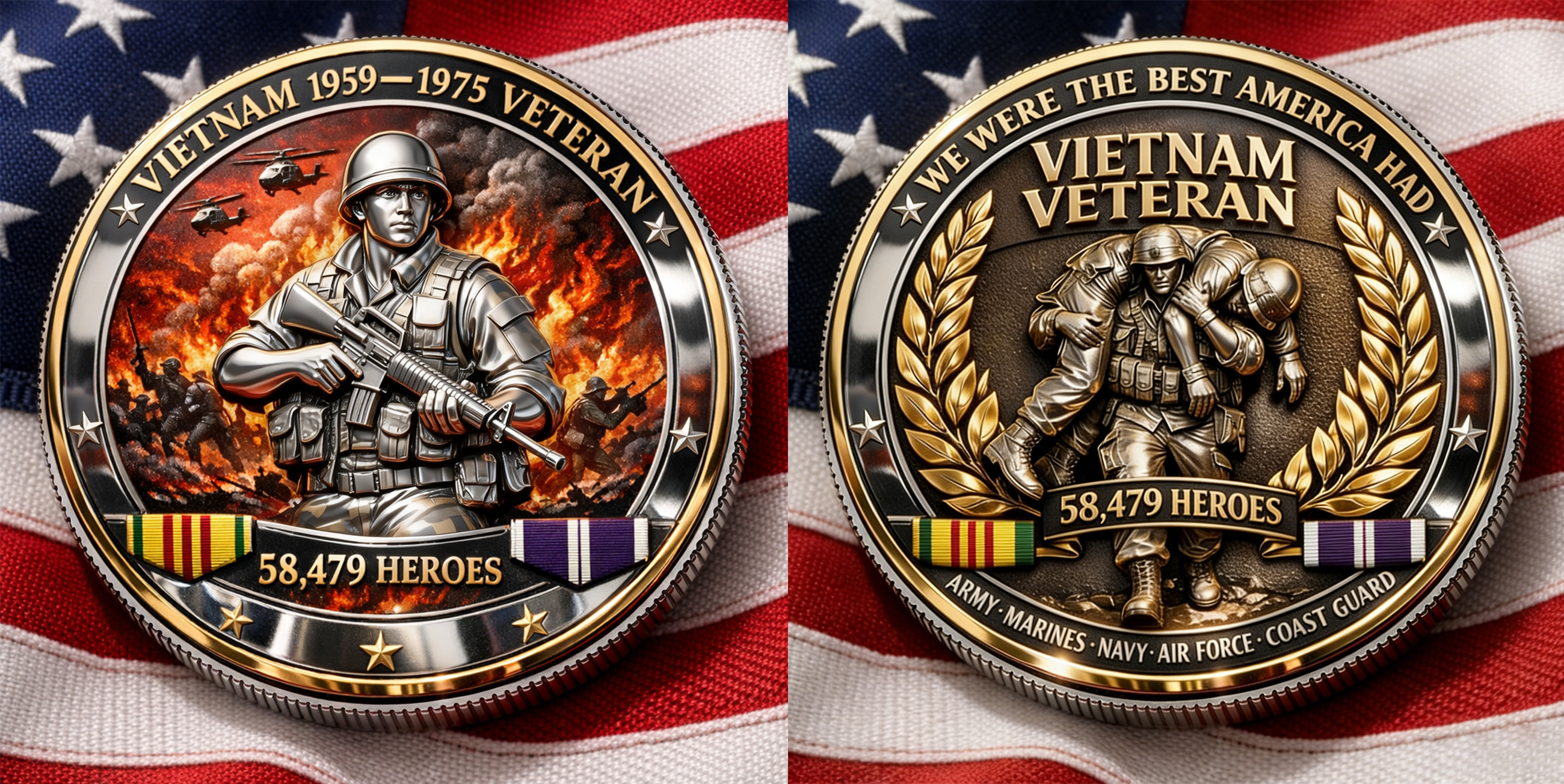 🏆Flash Sale 60% OFF - 🛩️🎖️Vietnam Veteran Tribute Coin – 58,479 Heroes