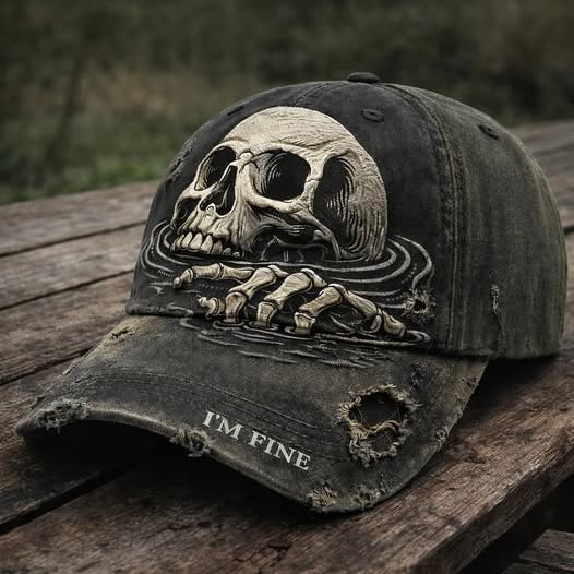 I'm Fine Skull Funny Printed Casual Hat