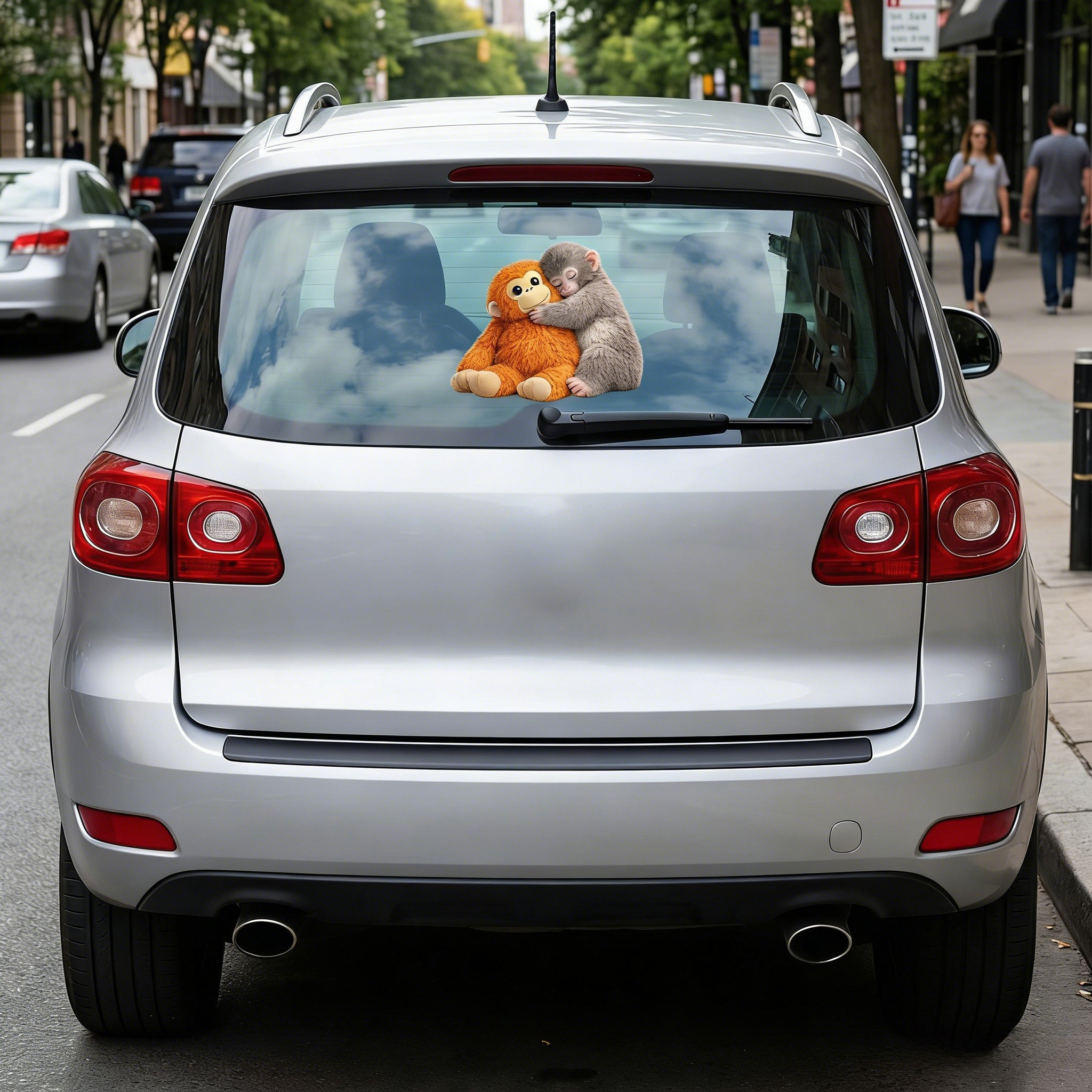 🐵💕Monkey Punch Car Window Decal Sticker - Emotional Gift for Animal Lovers, Family, Friends, Loved Ones🎁