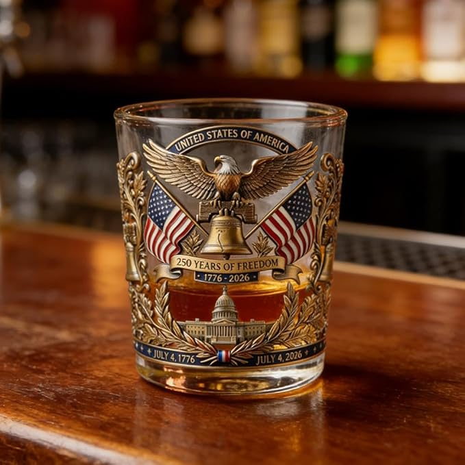 Limited Edition 2026 USA 250th Anniversary Commemorative Glass – 1776-2026 Heritage Edition