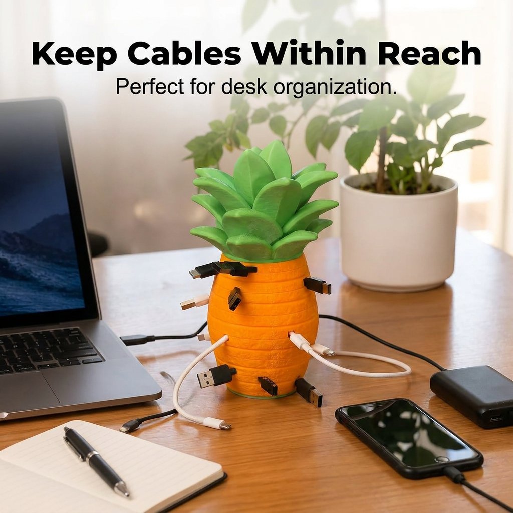 💯 Creative 3D-Printed Pineapple-Shaped Cable Organizer （ FREE SHIPPING)