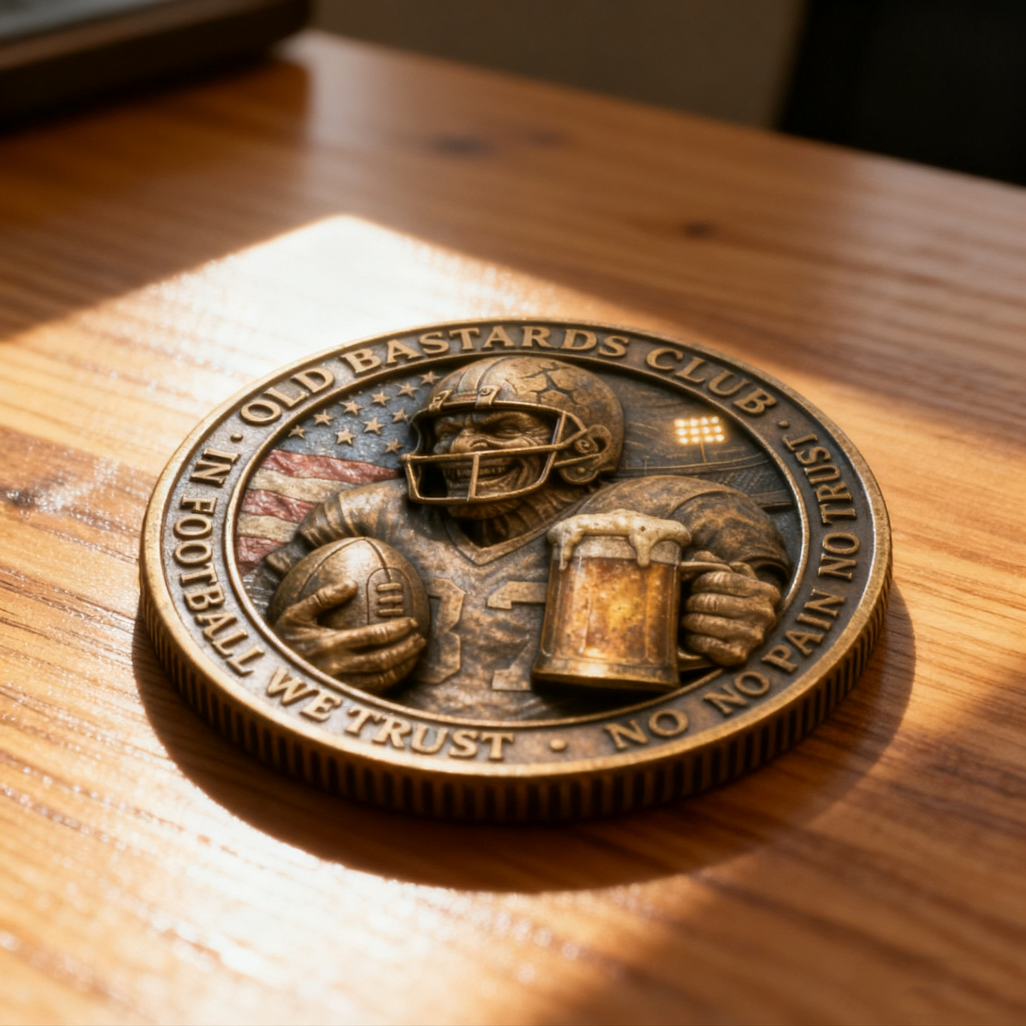🏈 “Play Hard, Hit Harder” — The Football Legend Coin with Attitude